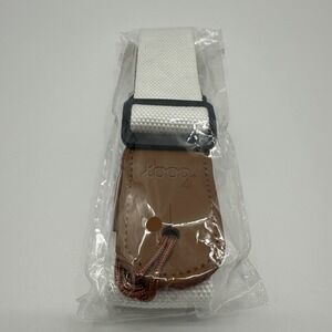 Loog Guitar Strap LGWS White 1.5" Polypropylene w Leather Ends 39" L Adjustable